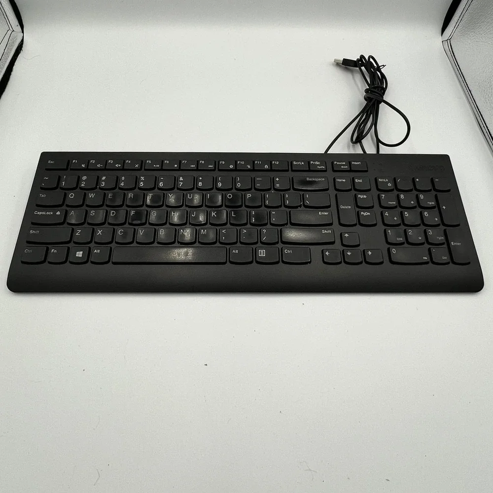 Lenovo Wired Keyboard Unisex OS Black Very Good EKB-536A USB Full Size Numeric